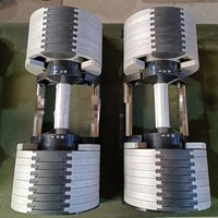 Single-Handle Adjustable Dumbbell Set: 100-lb Cast Iron Dumbbells in 10-lb Increments