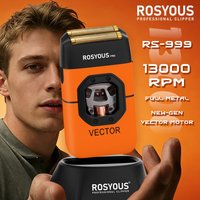 ROSYOUS RS-999 Men's Shaving Machine Magnetic Vector Motor Full Metal 13000RPM with Base Charger Professional Hair Cutting