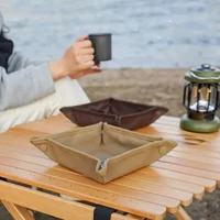 Camping Storage Tray Home Travel Storage Box Outdoor Camping Portable Folding Table Stacked Square Clutter Storage Tray