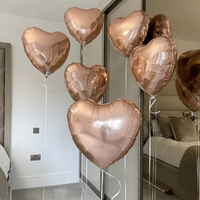 8/16Pcs 18 Inch Rose Gold Heart Foil Balloons Romantic Balloon Set for Birthday Valentine Anniversary Home Party Decor