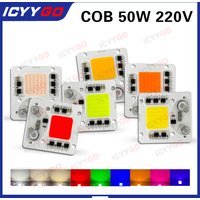50W COB AC220V Smart IC No Driver Needed Light Source DIY Floodlight LED Chip White Red Purple LED Bulb Spotlight Outdoor Lighti