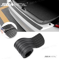 SEAMETAL Universal Rear Trunk Guard Plate Sticker Car Rear Bumper Trim Anti-Kicked Scratch Protector Sticker Strip Car Stylings