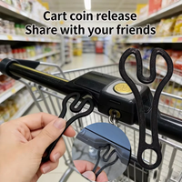2 Pcs Shopping Cart Coin Release Keychain Universal Unlock Tool for Supermarket Trolleys Fits 23-27mm Coins Portable & Reusable
