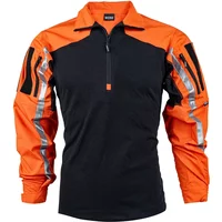 Orange/Yellow Tactical Training Uniform Shirt Combat Instructor Reflective Strip Rescue Team Hunting Long Sleeve Breathable Suit
