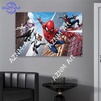 Spider Man Comics Poster Superhero Cartoon Movie Art Canvas Painting The Amazing Spider Man Prints Bedroom Decoration
