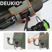 DEUKIO Outdoor Belt Clip Rod Holder Hands-Free Slide Lock System with 360° Rotation for Fly Fishing and Spinning Rods