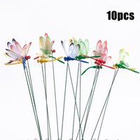 10pcs Simulation Dragonfly Stakes Waterproof Garden Decoration Patio Decoration Home Decoration Classroom Teaching Tools