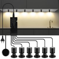 12V LED Cabinet Display Light w/ Touch Swtich Dimmer - Penetration Wood/Glass 20mm, 3W Spotlight, Warm/Neutral/White
