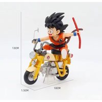 Dragon Ball motorcycle Goku figure cartoon anime Super Saiyan Goku riding amotorcycle statue trendy desktop decoration toy gift
