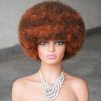 Brazilian Colored Human Hair Wig Fluffy Afro Kinky Curly Wig Full Lace Machine Made Short Bob Natural Looking Cosplay Daily Use