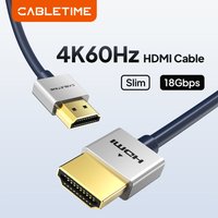 CABLETIME 4K HDMI to HDMI Cable 4K@60Hz Slim HDMI Cable HDMI 2.0 Cable High Speed Transmission for Laptop Monitor PS4/5