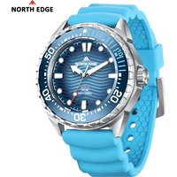 2025 New NORTH EDGE TRITON Solar Powered Dive Watch Men Luxury Quartz Watches For Men 316L Stainless Steel Case Waterproof 300M