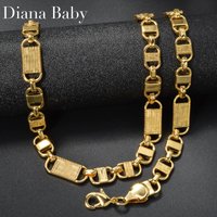 Diana Baby Classic Jewelry Sets Cuban Necklace Men Bracelet Women Gold Color Chains Links Male Female Party Gift for Friends