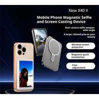 Magnetic Phone Monitor - Real-Time Selfie/Rear Cam - 4K Streaming Assistant - Wide Angle - Fits Most Phones