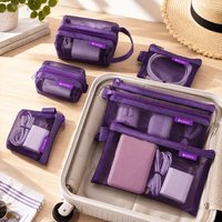 6pcs Set Portable Minimalist Mesh Storage Bag Durable Organizer Case Coin Purse Card Hold Data Cable Digital Bag Card Organizer