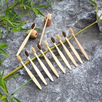 5 Pcs Natural Bristle Bamboo Toothbrush with Boar Bristles Compostable Eco-Friendly Biodegradable Zero Waste Toothbrushes