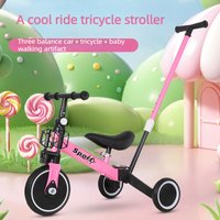 Children's Multifunctional Slide Ride-On Push Cart Trike Three-in-One Lightweight Baby Multifunctional Trike for Toddlers