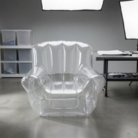 Transparent Lounge Chair Glossy Plastic Inflatable Lounge Chair Inflate Sofa Seat Lightweight for Indoor