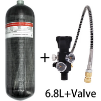TUXING 4500 psi 6,8 l Kohlefaser-Zylinder mit Füllstation, Regelventil, 300 Bar Hochdruck-HPA-Zylinder zum Tauchen
