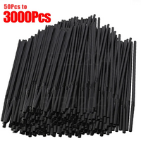 Rietjes-Pailles noires multicolores pour boisson, lait, thé, bar, fête, mariage, cuisine, accessoires pour la maison, vente en gros, 50 à 3000 pièces