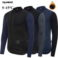 YKYWBIKE Herren Winter Thermofleece Radtrikot 5-15℃ warme Fahrradjacke Rennrad MTB