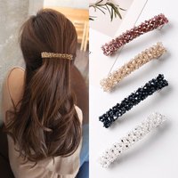Super beautiful~ Accessories flash diamond headpiece hair clip four rows of crystal fish line braided edge clip exquisite one-wo