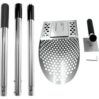 Stainless Steel Sand Scoop Metal Detector Scoop Adjustable Length Handle Sand Sifter Shovel Digging Shovel for Treasure Hunting