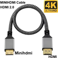 4K@60HZ Nylon Braid HD Compatible V2.0 HDMI TO MINI HDMI MINIHDMI Extension Male to Male Plug Cable 1M/1.5M/2M/3M/5M/10m hdtv tv