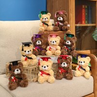 18cm Doctor's Clothing Teddy Bear Doll Plush Toy Small Sitting Doctor Bear Doll Pendant Boys Girls Students Graduation Birthday