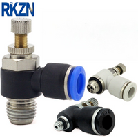 Pneumatic Flow Control Valve SL Series Air Speed Regulator Push In Quick Connect Fitting Cylinder Throttle Valve For Air PipeSL6