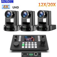 3-Pack 4K POE hdmi Camera 12x/20x Optical Zoom with PTZ Control Keyboard for Live Streaming Video Conference/Church
