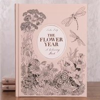The Flower Year Colouring Book Adult Kids Painting Graffiti Art Libro Hard Cover 104 Pages 23.5*18.cm