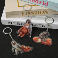 Cute Monkey Hugging Keychains Funny Orangutan Acrylic Key Rings Cute Car Bag Pendant Accessories for Kids Adults