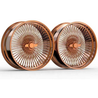 Hot-selling Custom New Design 15-20 inch 5 Holes 5 X 120 Forged Rose Gold Spoke Wire Car Wheels Rims passenger car wheels