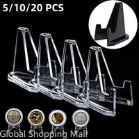 5/10/20Pcs Coin Display Acrylic Easel Holder Stands Clear Mini Coin Display for Displaying Coins Pocket Watches Capsules Medals