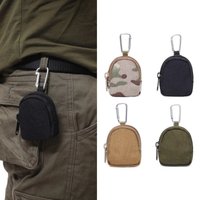 Tactical Mini Key Bag Carabiner Portable EDC Coin Wallet Outdoor Accessory Pouch Zipper Key Holder Hiking Camping Daily Use