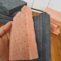 Miniature Simulation Gypsun Brick Wall Model Red/Gray Fence Wall For Building Materials Handmade Construction Model Kits 1pcs