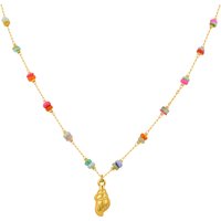 Cute Summer Beach Ocean Style Beads Stainless Steel Conch Necklace Pendant for Women Grils Gift