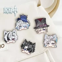 Game Impact Fontaine Neuvillette Wriothesley Rabbit Ears Small Hands Acrylic Badge Backpack Button Brooch Accessories Gifts