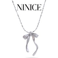 NiNice Original Necklace Women's Stainless Steel Pendant Selection Jewelry Exquisite Fashion Luxury Designer Bow Shape