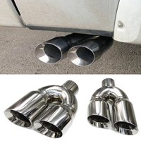 Y Shape Car Dual Exhaust Tip Universal Muffler Tip Stainless Steel Exhaust Pipe Nozzle 2.8" Inlet Tailpipe 8.46" Outlet Nozzle