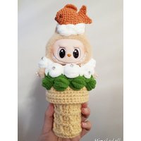 For Labubu Viscose Doll Clothing Cute Summer day Ice Cream Cone Suit Accessories Labubu Doll Plush toy Bjd Gifts