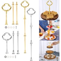 2/3 Tier Cake Plate Stand Handle Cake Stand Hardware Holder For Wedding Party Making Resin Cupcake Dessert Platter Serving Stand