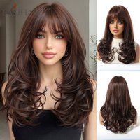 Long Wavy Brown Caramel Honey Synthetic Wig Heat Resistant Fiber Natural Looking Soft Hair for Women Daily Party Cosplay