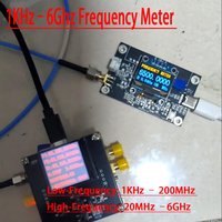2CH 6G Digital Frequency Meter 1Khz-200Mhz/20Mhz-6Ghz Low/High Frequency Measurement 5.8Ghz RF Signal Frequency Tester Cymometer