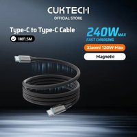 CUKTECH 240W 6A Braided Magnetic Cable Type-C to Type-C Fast Charging Cable Xiaomi 120W PD3.1 Supercharge for iP16/15 Pro Max