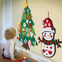 DIY Filz Weihnachtsbaum Set mit Ornamenten Plus für Zuhause Wandbehang Filz Weihnachten Bastelsets Weihnachtsdekoration Partygeschenke