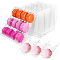 12pcs Macaron Box PET 12Gird Clear Macaron Packaging Box Cupcake Bakery Box for Wedding Birthday Christmas Party Dessert Display