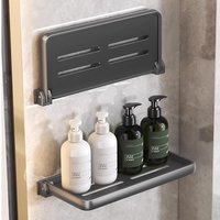 Foldable Aluminum Shelf Hidden Wall Mounted RV Fold Down Storage Panel Space Efficient Floating Shelf for Bedroom Kitchen