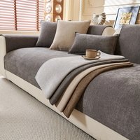 Minimalist Twill Chenille Anti-Slip Sofa Cover, Sofa Towel for All Season Living Room Decor Couch Cushion Slipcover